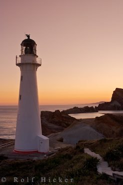 Sonnenuntergang Leuchtturm Castlepoint Neuseeland
