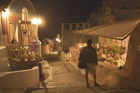 Santorin Nachtleben Tourist Strassen