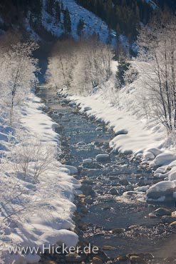 Fluss Schneelandschaft Österreich