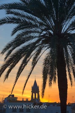 Kirchturm Iglesia De Santa Ana Beim Sonnenuntergang Sevilla Spanien