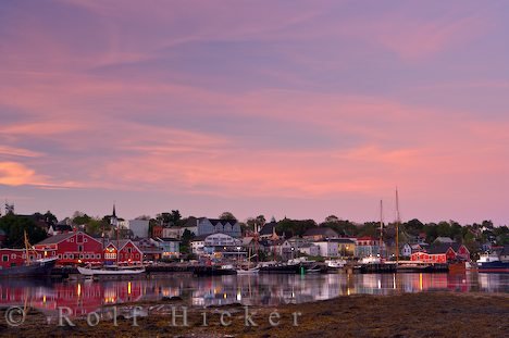 Sonnenuntergang Lunenburg Hafenviertel Nova Scotia