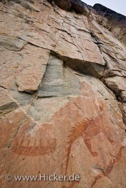 Piktogramme Felsmalereien Ojibwa Indianer Agawa Rock Ontario Kanada