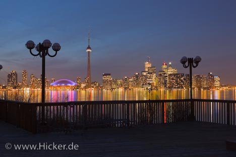 Skyline Beim Sonnenuntergang Toronto Kanada