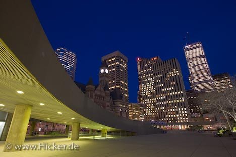 Nacht City Hall Wolkenkratzer Toronto Kanada