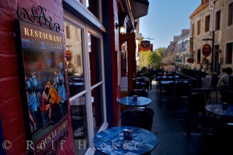 Cafe Restaurant Quartier Petite Champlain Altstadt Quebec City Kanada