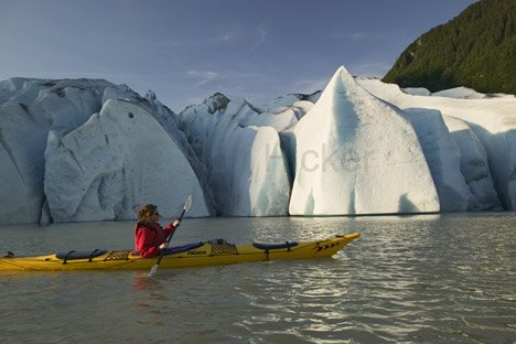 Alaska Kajak Gletschereis Mendenhall Lake