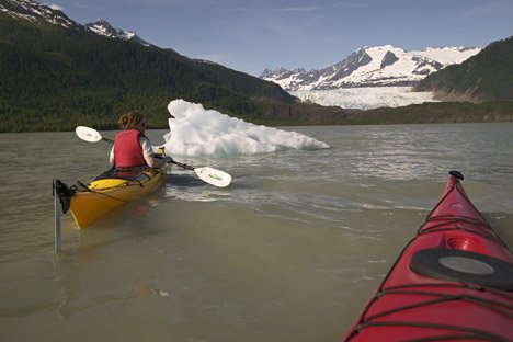 Ausflug Mit Dem Kajak Zum Mendenhall Gletscher Alaska