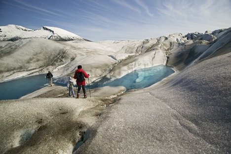 Wandern Taku Gletscher Helikopter